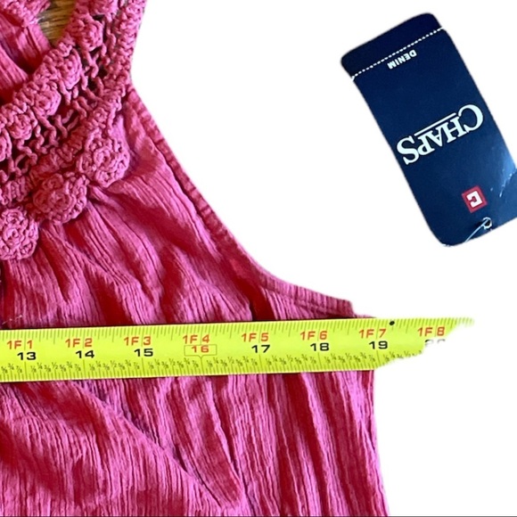 Chaps Pale Red Crocheted Lace Blouse top. Size Small - Picture 9 of 13